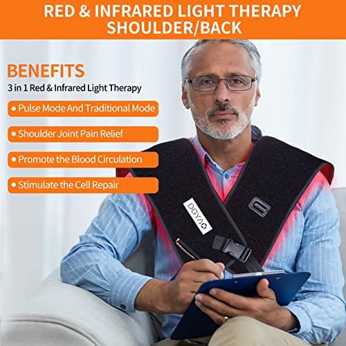 Уред за терапија со црвена светлина за олеснување на болката во рамото, надградба на 850nm инфрацрвена лесна терапија што се носи, што се носи