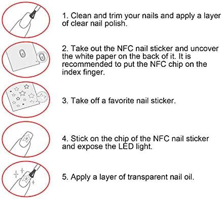 Блескави НАЛЕПНИЦИ ЗА Нокти NFC, 7 парчиња Модерни Налепници За Уметност За Нокти За Осветлување NFC Самолепливи Интелигентни Налепници За Нокти