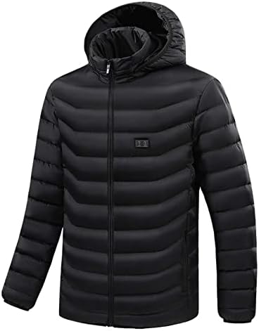 Ymosrh Спортски јакни за мажи USB Електричен загреан палто јакна со качулка за греење зимски термички потопли јакни