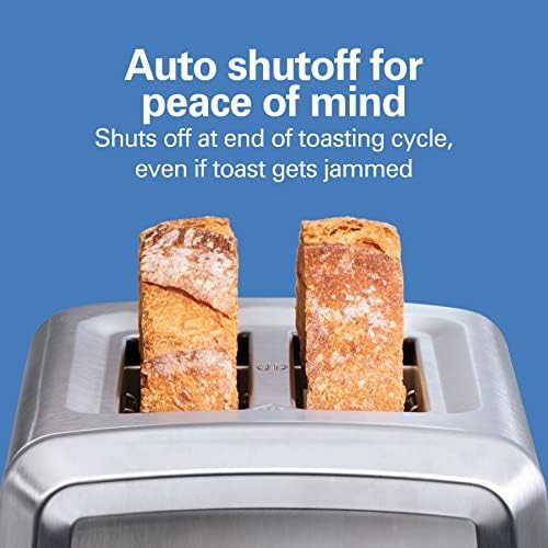 Хамилтон Бич 2 парчиња тостер со екстра широки слотови, поставување на џебови, засилување на тост, фиока за лизгање на трошка, копче за
