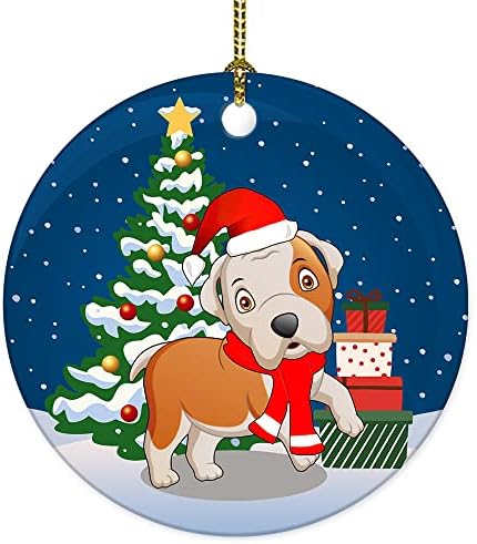 Далматинско кучиња украс Смешно цртано куче Керамички Божиќ за кучиња lубител на кучиња подарок кученце Божиќно дрво виси бујл