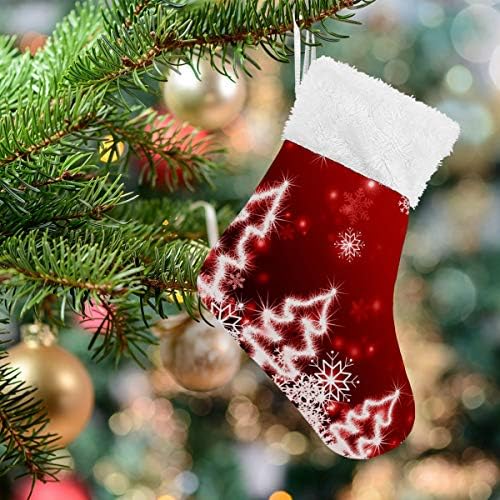 Алаза Божиќни чорапи Црвена новогодишна елка Класик Персонализирани мали декорации за порибување за семејни сезонски празници за забави Декор