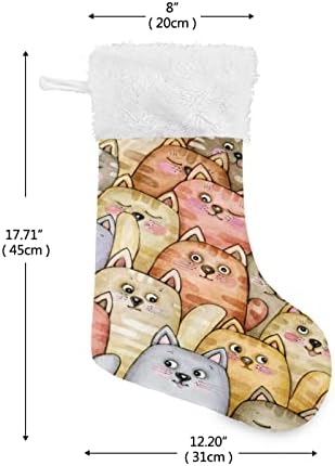 Алаза Божиќни чорапи симпатични мачки цртани филмови класични персонализирани големи декорации за порибување за семејни празнични