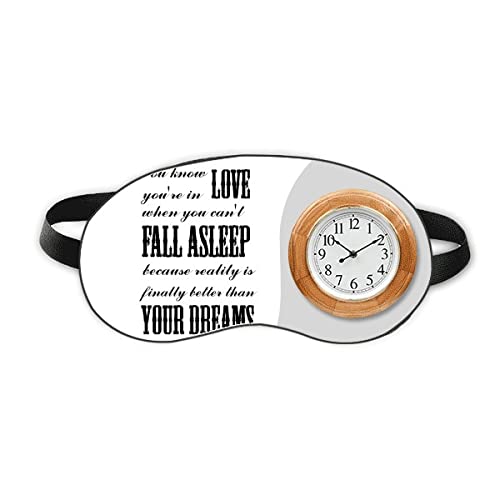 Со сон реалност Loveубов цитат англиски јазик за спиење на главата на часовникот на часовникот