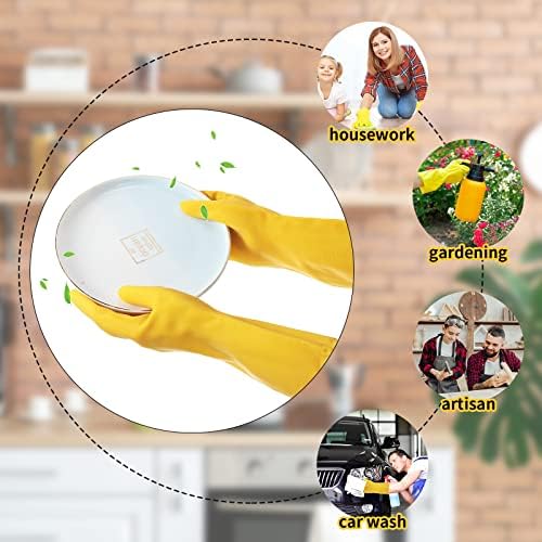 Тондијамо Ракавици За Чистење Домаќинство Еднократно Гумени Ракавици За Миење Садови Водоотпорни Жолти Ракавици За Сликање Кујна Градинарство