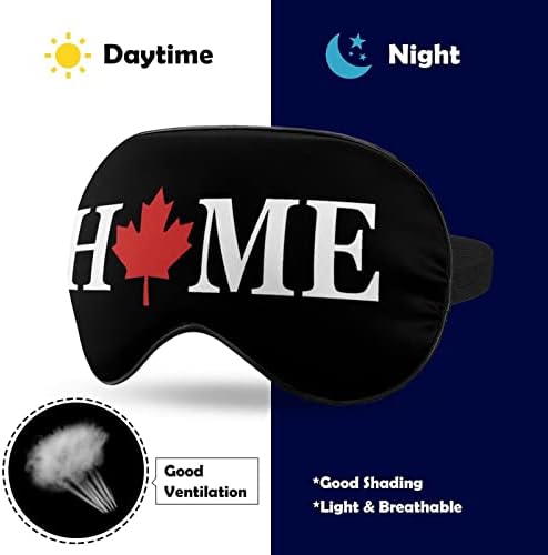 Дома Канада јаворов лист за спиење маска за очи за очи со очите со прилагодлива лента за слепите за патувања за авиони
