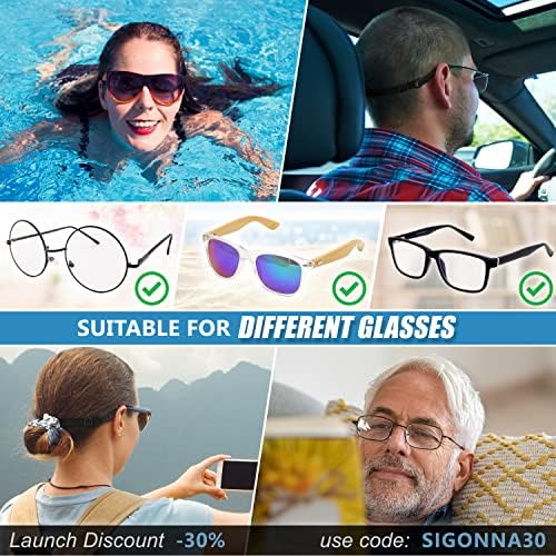 Држач за ленти за очила за очила Сигона - 3 прилагодливи очила за очила за очила, лента за очила за сонце од опашка за мажи жени, држачи за