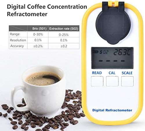 Дигитална концентрација на кафе Рефрактометар со Брикс прикажува мерач на концентрација на кафе шеќер пијалоци густина кафе брикс вкупно растворен