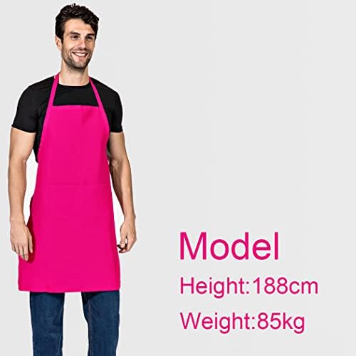 мултифунс 11 пакувања розова обична престилка рефус со 2 џебови за жени мажи возрасни кујна готвење уметност скара престилки-