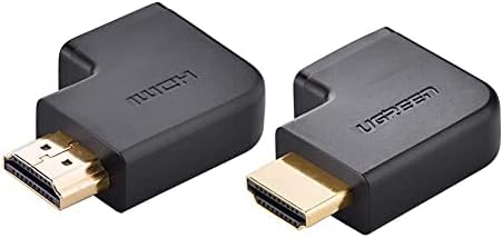 Ugreen 2 пакет HDMI адаптер 90 и 270 степени десен агол HDMI машки до женски адаптер со HDMI кабелски пакет поддршка 3D 4K 1080p