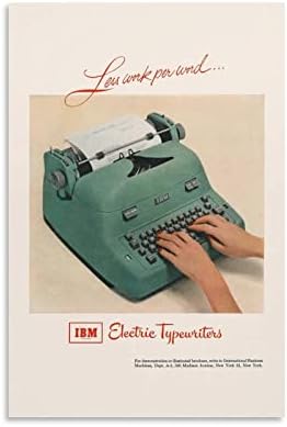 Реклама за електрична машина за пишување - печатење на гроздобер рекламирање - постери за машина за пишување во 1950 -тите, класичен отпечаток