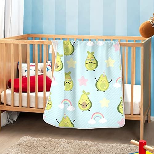 Pigsaly зелено авокадо виножито бебе ќебиња 30 x 40 во сино срце starвезда дете ќебе новородено креветче ќебе ќебиња за креветчиња за креветчиња