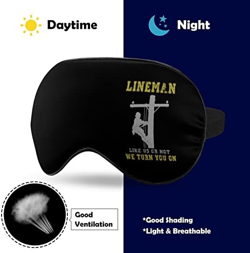 Линеман спие слепа маска со симпатична сенка на очите Смешна ноќна покривка со прилагодлива лента за жени мажи