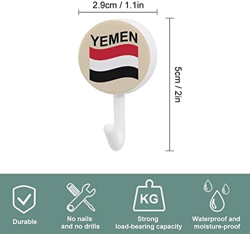Знаме на Јеменски тркалезни пластични куки за еднократно лепило куки што висат wallидни куки за кујна бања 10 пакувања