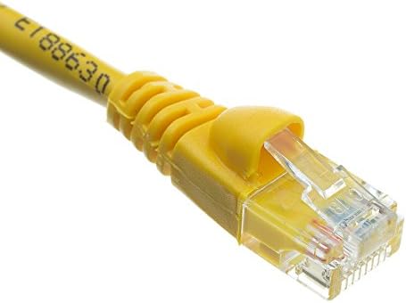 Edragon Cat6a жолт кабел за лепенка Етернет, безгласен/обликуван чизми, 100 стапки - 1 пакет