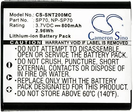 Камерон Сино Нова 800mAh Замена батерија одговара за Sony Bloggie Duo, Bloggie MHS-FS2, MDR-100ABN, MDR-1RBT, MHS-FS2, MHS-FS2/V, NP-SP70,