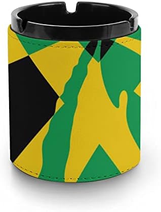 Јамајка знаме плама дрво цигара кожа пепелска преносна лента за пепел декоративни пепелници за домашна канцеларија