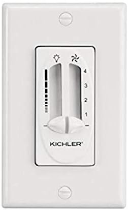 Kichler 337010 Wh Accelator Fan 4-брзински светла затемнувач, бело