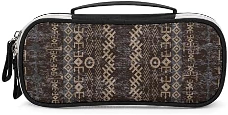 Стариот африкански тепих со етнички украси Преносен молив торбичка голема капацитет за пенкало за козметичка торба за шминка за шминка