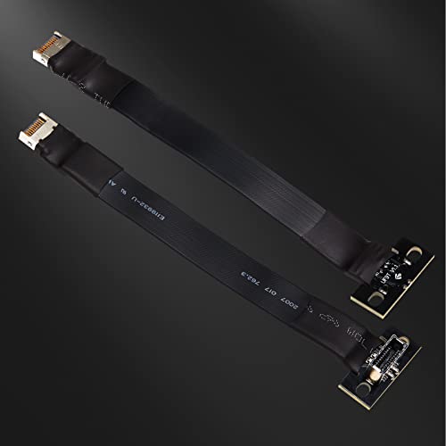 Адаптер за адаптер за внатрешен USB тип на Арајерд 90 степени со агол USB 3.2 тип Е машко до женски преден панел адаптер Gen1x2 10Gbps за матична