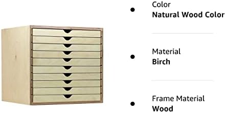 Кабинет за фиоки за печат-н-складирање со 10 единечни фиоки-стандардна, природна боја на дрво