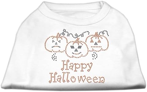 Производи за миленичиња Мираж 20-инчи Среќна кошула за печатење на Ноќта на вештерките за домашни миленици, 3x-големи, бели