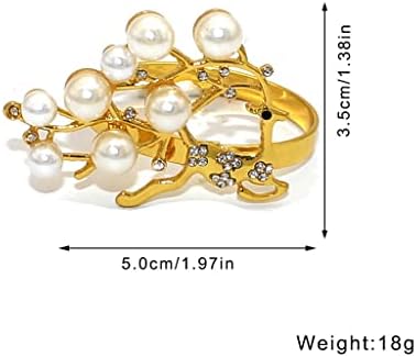 N/A 6pcs салфетка прстен метална салфетка тока погодна за декорација на трпеза за забави за венчавки