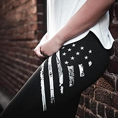 Тактички про снабдување на американското знаме за жени, тренингот со високи половини јога панталони за дами