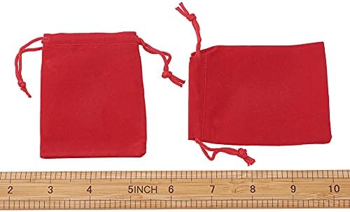 Пандахал 100 парчиња кадифена ткаенина торбички торбички 3.54'''x2.75 '' торби за пакување со бонбони за накит за торби за завиткување