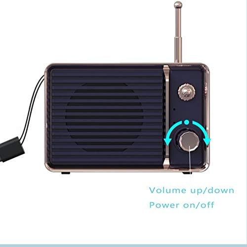 Преносен ретро -звучник на Bluetooth Bluetooth, Mini Vintage Sounder Sounder TV стил, Bluetooth 5.0 безжична врска, совршен мини