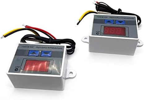 ZOUCSJ 2 PCS XH -W3001 Термостат прекинувач Дигитален LED контролер на температурата со водоотпорна сонда за греење на вода за греење