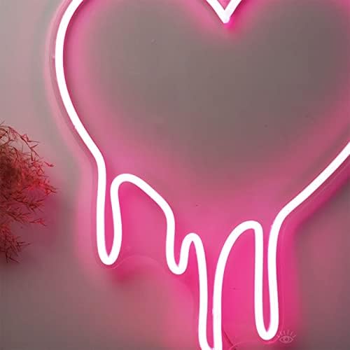 Загревање на срцето неонски знак рачно изработен wallиден уметност дома декор loveубов срцев цртан филм предводени светла аниме