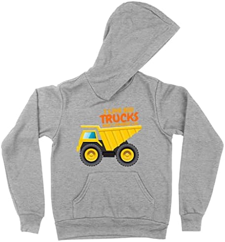 Ми се допаѓаат големи камиони и не можам да лажам детски сунѓер руно худи - сакам качулка со камиони - смешна худи