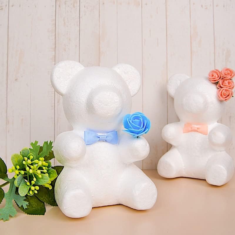 Балса круг 2 бела 7 -инчна стиропорска мечка 3Д животински модел DIY занаетчиски декорација - Централни делови за роденденска забава