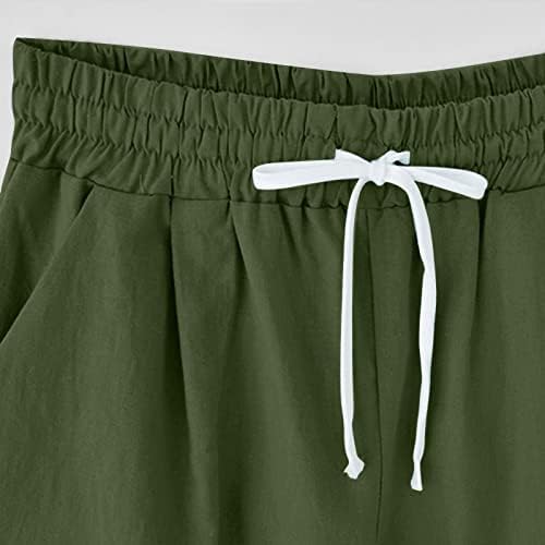 Кратка пижама во Миашуи сет за жени печатени летни памучни панталони со високи половини, плус шорцеви со големина, кој се наоѓа со
