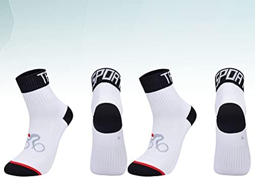 2 пар унисекс спортски спортови со средно-порибување анти-лизгачки атлетски мрежи за дишење на велосипедски чорапи задебелени најлонски