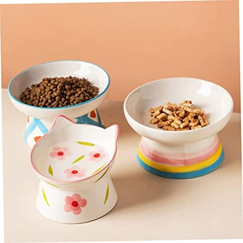 Doitool 2 парчиња мачка сад керамички сад керамички алатки керамички садови за мачки керамички вода сад миленичиња храна фидер за храна покачен