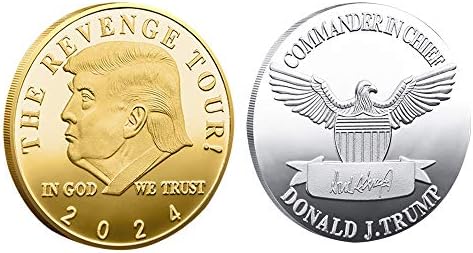 2 парчиња Трамп Монета 2024 Одмазда Турнеја - Американски Орел Комеморативна Монета Колекционерски Подарок Злато+Сребро
