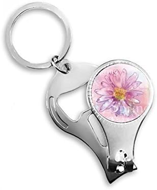 Розова акварел хризантема цветница зацинациска нокти прстен прстен ланец за шишиња со шише Клипер
