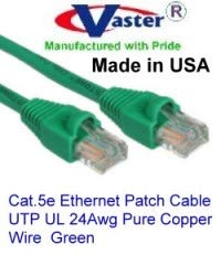 6 стапки, Кабел За Етернет Cat5e-Rj45 Кабел За Компјутерско Вмрежување-Green, Произведен Во САД