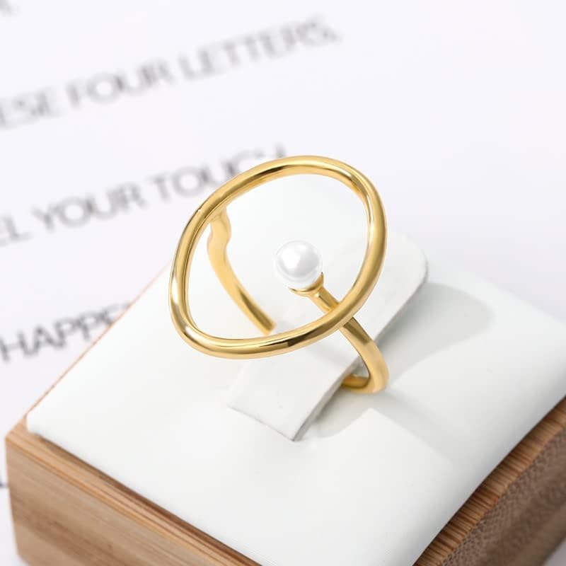 Ојалма фини бисерни прстени за жени мода прилагодлив тенок прст мини бисер тенок прстен женски ангажман накит најдобар пријател - jz2690p