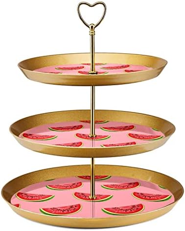 3 Ниво Кекс Штанд Розова Лубеница Модел Десерт Маса Нивоа Служат Коцки За Партии