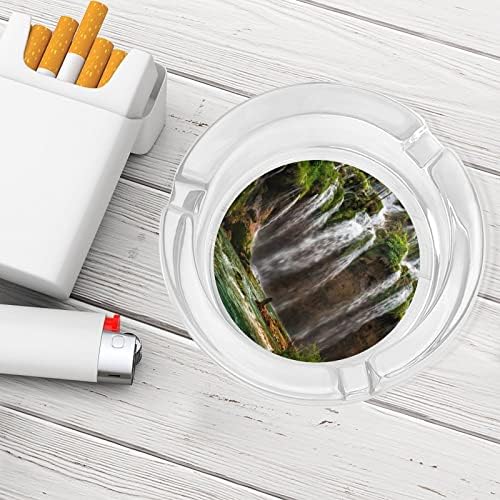 Прекрасно стакло во водопади од пепелници за цигари ветроупорен ѓубре може да печати фенси фиоки за пепел за домашна канцеларија