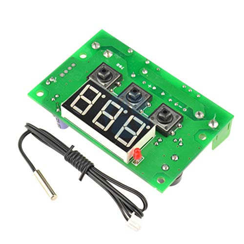 Hiletgo W1301 LED дигитален термостат за контрола на термостат Термометар Термометар Термо контролер прекинувач Модул DC12V со водоотпорна