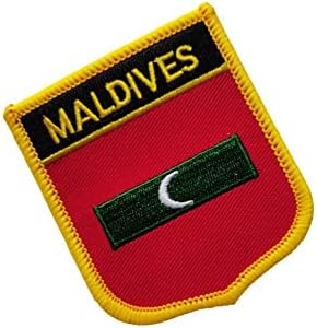 Меѓународно знаме на Малдиви, извезени закрпи Тактички морал Апликација за прицврстување на железо на шиење на амблем лепенка 2 парчиња