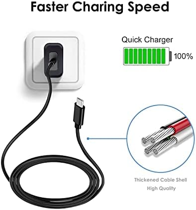 Chargerиден полнач и 5FT USB C кабел за полнење кабел Компатибилен со Anker SoundCore Boost Mini 3/Life P2/A2/U2/DOT 2 Bluetooth звучник,