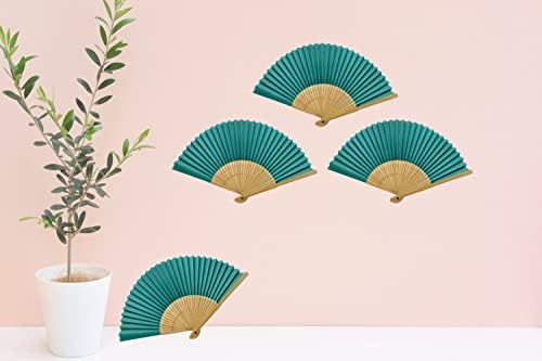 Тера дистрибуција на преклопување на раката [Јапонија увоз] 4 парчиња Поставете јапонски вентилатор рачно изработена бамбус хартија