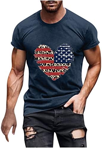 Американски 1776 кошула мажи потресено американско знаме Патриотски кошули празници за празници за кратки ракави маица за независност