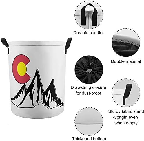 Колорадо Роки Планина Тркалезни Кеси За Перење Водоотпорна Корпа За Складирање Со Пречки Со Рачки И Капак За Затворање На Врвки