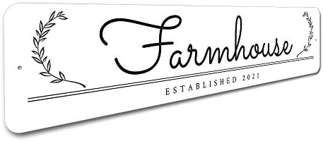 Artsy Farmhouse воспостави знак, знак на алуминиум за фарма - 6 x 24 инчи